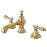 Heirloom Two-Handle 3-Hole Deck Mount Widespread Bathroom Faucet with Brass Pop-Up Drain