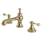 English Country Two-Handle 3-Hole Deck Mount Widespread Bathroom Faucet with Brass Pop-Up Drain