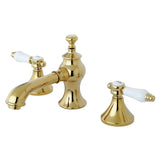 Bel-Air Two-Handle 3-Hole Deck Mount Widespread Bathroom Faucet with Brass Pop-Up Drain