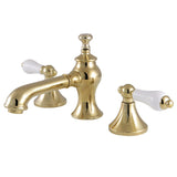 Vintage Two-Handle 3-Hole Deck Mount Widespread Bathroom Faucet with Brass Pop-Up Drain