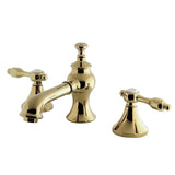 Tudor Two-Handle 3-Hole Deck Mount Widespread Bathroom Faucet with Brass Pop-Up Drain