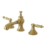 Templeton Two-Handle 3-Hole Deck Mount Widespread Bathroom Faucet with Brass Pop-Up Drain