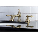 Vintage Two-Handle 3-Hole Deck Mount Widespread Bathroom Faucet with Brass Pop-Up Drain