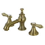 Heirloom Two-Handle 3-Hole Deck Mount Widespread Bathroom Faucet with Brass Pop-Up Drain