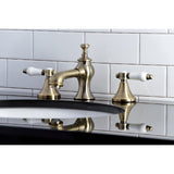 Bel-Air Two-Handle 3-Hole Deck Mount Widespread Bathroom Faucet with Brass Pop-Up Drain