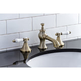 Bel-Air Two-Handle 3-Hole Deck Mount Widespread Bathroom Faucet with Brass Pop-Up Drain