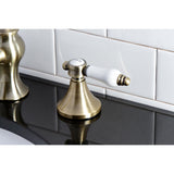 Bel-Air Two-Handle 3-Hole Deck Mount Widespread Bathroom Faucet with Brass Pop-Up Drain