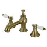 Bel-Air Two-Handle 3-Hole Deck Mount Widespread Bathroom Faucet with Brass Pop-Up Drain