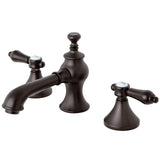 Heirloom Two-Handle 3-Hole Deck Mount Widespread Bathroom Faucet with Brass Pop-Up Drain