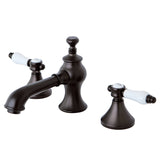 Bel-Air Two-Handle 3-Hole Deck Mount Widespread Bathroom Faucet with Brass Pop-Up Drain