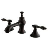 Tudor Two-Handle 3-Hole Deck Mount Widespread Bathroom Faucet with Brass Pop-Up Drain