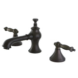 Templeton Two-Handle 3-Hole Deck Mount Widespread Bathroom Faucet with Brass Pop-Up Drain