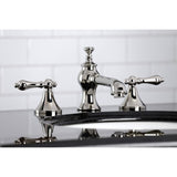 Vintage Two-Handle 3-Hole Deck Mount Widespread Bathroom Faucet with Brass Pop-Up Drain