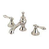 Vintage Two-Handle 3-Hole Deck Mount Widespread Bathroom Faucet with Brass Pop-Up Drain