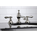 Heirloom Two-Handle 3-Hole Deck Mount Widespread Bathroom Faucet with Brass Pop-Up Drain