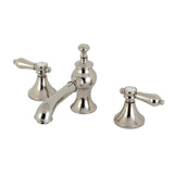 Heirloom Two-Handle 3-Hole Deck Mount Widespread Bathroom Faucet with Brass Pop-Up Drain