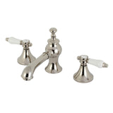 Bel-Air Two-Handle 3-Hole Deck Mount Widespread Bathroom Faucet with Brass Pop-Up Drain