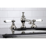 Vintage Two-Handle 3-Hole Deck Mount Widespread Bathroom Faucet with Brass Pop-Up Drain