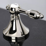 Tudor Two-Handle 3-Hole Deck Mount Widespread Bathroom Faucet with Brass Pop-Up Drain