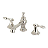 Tudor Two-Handle 3-Hole Deck Mount Widespread Bathroom Faucet with Brass Pop-Up Drain