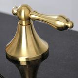 Vintage Two-Handle 3-Hole Deck Mount Widespread Bathroom Faucet with Brass Pop-Up Drain