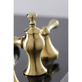 Vintage Two-Handle 3-Hole Deck Mount Widespread Bathroom Faucet with Brass Pop-Up Drain