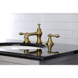 Vintage Two-Handle 3-Hole Deck Mount Widespread Bathroom Faucet with Brass Pop-Up Drain