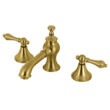 Vintage Two-Handle 3-Hole Deck Mount Widespread Bathroom Faucet with Brass Pop-Up Drain