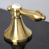 Heirloom Two-Handle 3-Hole Deck Mount Widespread Bathroom Faucet with Brass Pop-Up Drain