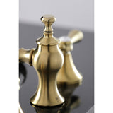 Heirloom Two-Handle 3-Hole Deck Mount Widespread Bathroom Faucet with Brass Pop-Up Drain