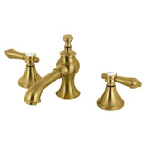 Heirloom Two-Handle 3-Hole Deck Mount Widespread Bathroom Faucet with Brass Pop-Up Drain