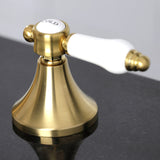 Bel-Air Two-Handle 3-Hole Deck Mount Widespread Bathroom Faucet with Brass Pop-Up Drain