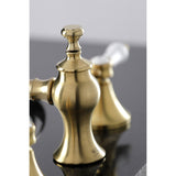 Bel-Air Two-Handle 3-Hole Deck Mount Widespread Bathroom Faucet with Brass Pop-Up Drain