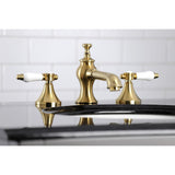 Bel-Air Two-Handle 3-Hole Deck Mount Widespread Bathroom Faucet with Brass Pop-Up Drain