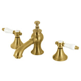 Bel-Air Two-Handle 3-Hole Deck Mount Widespread Bathroom Faucet with Brass Pop-Up Drain