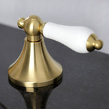 Vintage Two-Handle 3-Hole Deck Mount Widespread Bathroom Faucet with Brass Pop-Up Drain