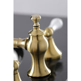 Vintage Two-Handle 3-Hole Deck Mount Widespread Bathroom Faucet with Brass Pop-Up Drain