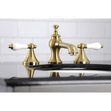 Vintage Two-Handle 3-Hole Deck Mount Widespread Bathroom Faucet with Brass Pop-Up Drain