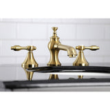 Tudor Two-Handle 3-Hole Deck Mount Widespread Bathroom Faucet with Brass Pop-Up Drain