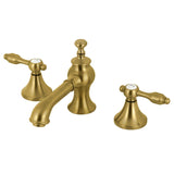 Tudor Two-Handle 3-Hole Deck Mount Widespread Bathroom Faucet with Brass Pop-Up Drain