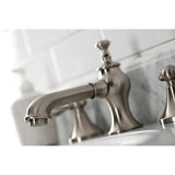 Vintage Two-Handle 3-Hole Deck Mount Widespread Bathroom Faucet with Brass Pop-Up Drain