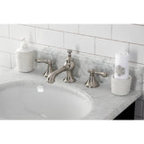 Vintage Two-Handle 3-Hole Deck Mount Widespread Bathroom Faucet with Brass Pop-Up Drain