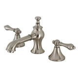 Vintage Two-Handle 3-Hole Deck Mount Widespread Bathroom Faucet with Brass Pop-Up Drain