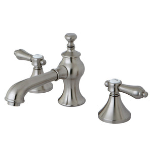 Heirloom Two-Handle 3-Hole Deck Mount Widespread Bathroom Faucet with Brass Pop-Up Drain