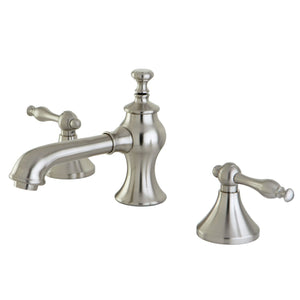 Naples Two-Handle 3-Hole Deck Mount Widespread Bathroom Faucet with Brass Pop-Up Drain