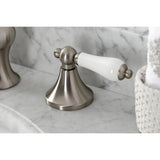 Vintage Two-Handle 3-Hole Deck Mount Widespread Bathroom Faucet with Brass Pop-Up Drain