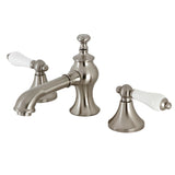 Vintage Two-Handle 3-Hole Deck Mount Widespread Bathroom Faucet with Brass Pop-Up Drain