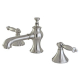 Templeton Two-Handle 3-Hole Deck Mount Widespread Bathroom Faucet with Brass Pop-Up Drain