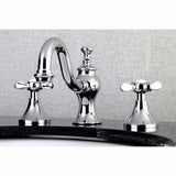 Essex Two-Handle 3-Hole Deck Mount Widespread Bathroom Faucet with Brass Pop-Up Drain