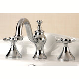 Essex Two-Handle 3-Hole Deck Mount Widespread Bathroom Faucet with Brass Pop-Up Drain